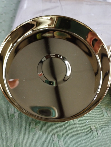 Teca Porta Hostia Grande 8 Cm Dorada C/placa C/tapa Desmonta