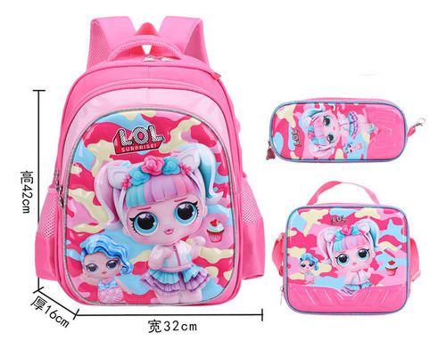 Conjunto De Mochila De Tres Piezas De Dibujos Animados Para Niños