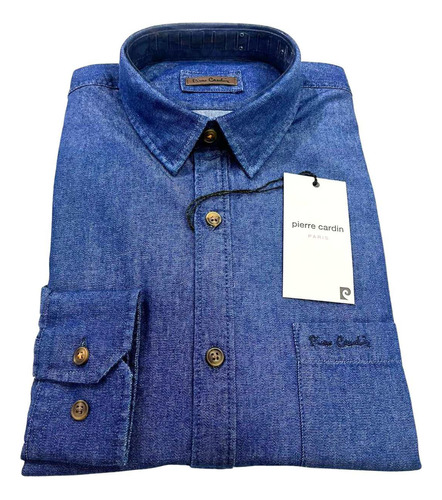 Camisa Pierre Cardin Original Jeans Lançamento Com Bolso