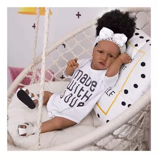 Reborn Baby Dolls Black Silicone Full Body Con Realista Afro