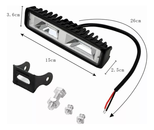 Par Faro 12 Led Barra Luz Fija Y Estrobo