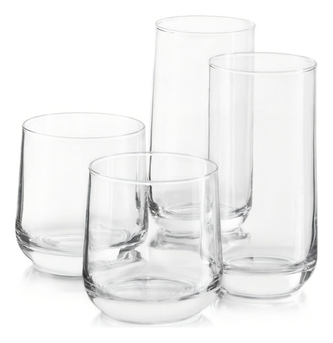 Set 8 Vasos Koba Hermosos Altos Y Cortos Para Agua Refresco