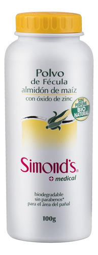 Talco Vegetal Simonds Polvo de Fecula con oxido de Zinc 100g