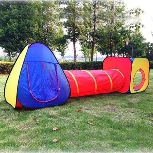 Imagen 7 de 10 de Juego 3 Piezas Infantil Túnel Cubo Y Carpa Plegable Fácil