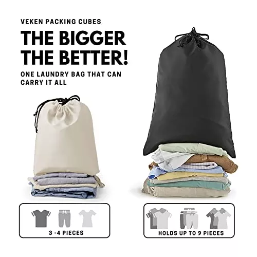 Veken - Juego de 6 cubos de embalaje para maletas, bolsas organizadoras de  viaje para equipaje de mano, juego de bolsas organizadoras de maleta para