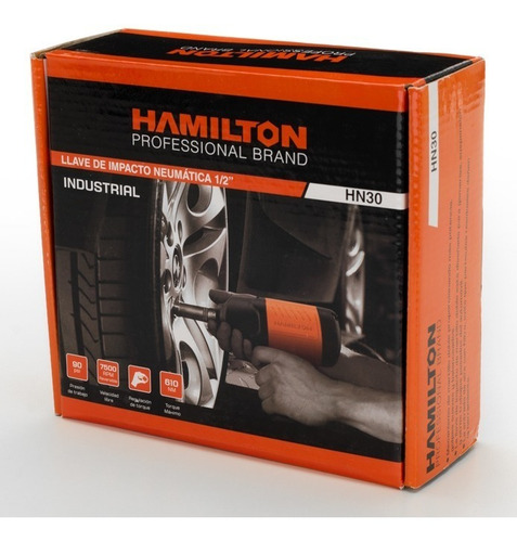 Llave Pistola Impacto Neumática Enc 1/2 610 Nm Hamilton Hn30