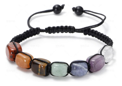 Hermosa Pulsera 7 Chakras De Piedras - Ajustable - Unisex