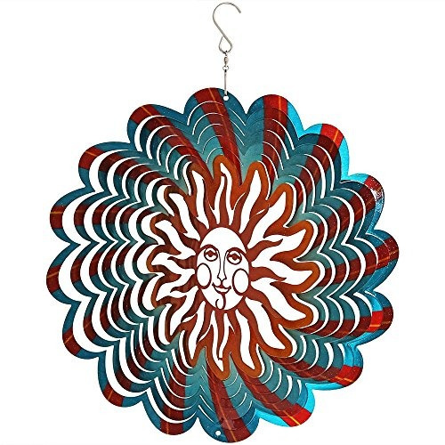 Sunnydaze Multi-color Sun Garden Spinner Wind Con Gancho