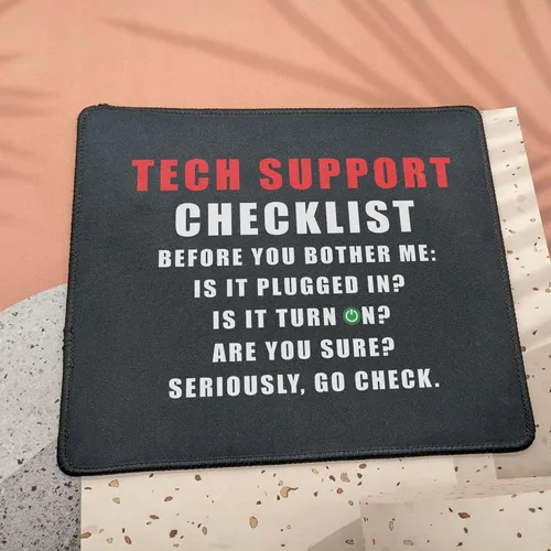 Funny Tech Support Checklist Mouse Pad Regalos Para Hombres