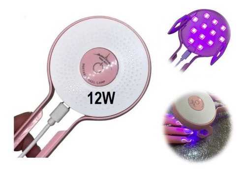 Cabina Led Portátil 12w Nail Lamp Led/uv Press On Soft Gel 