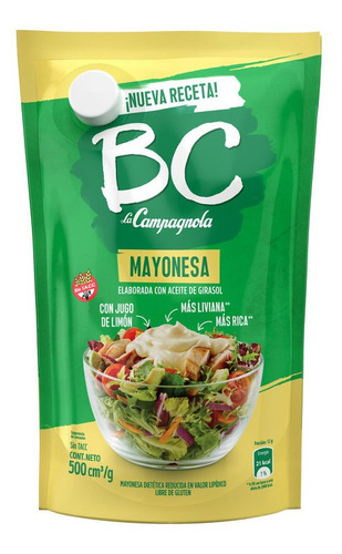 Mayonesa Bc La Campagnola 500 Grs