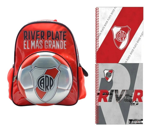 Kit Mochila River Plate Espalda Cuaderno A4 Mooving Universi