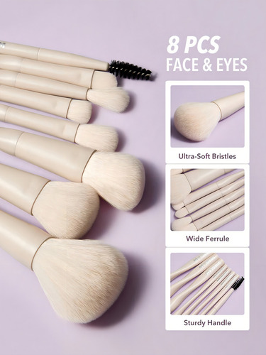 Set de 8 brochas de maquillaje Sheglam Pro Core Brush Kit Pro Core Brush Kit