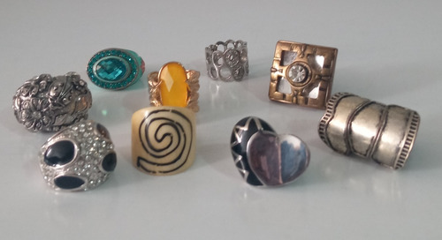 Anillos Bisuteria Prenda Fina Dama Acero Y Otras Usado