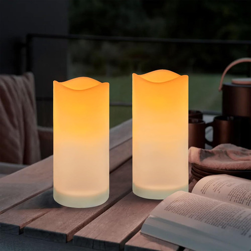 Velas Solares Para Exterior Impermeables, Sin Llama, Set 2