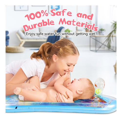 Alfombrilla De Agua Hinchable Tummy Time For Bebés, Niños Y