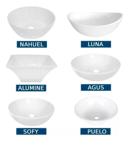Bacha De Baño Apoyo Nahuel Color Blanco 31x31x11cm De Loza