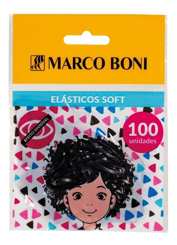 Elástico De Cabelo Soft Preto Com 100 Unidades - Marco Boni