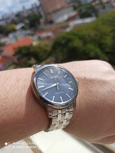 Espetacular Seiko Srpa25 Azul Nf Caixa, Selo Ipi Zerado 4r35