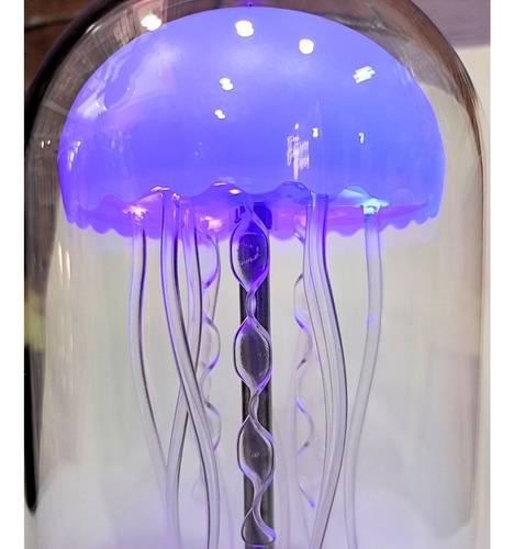Caixinha Som E Luminária Água Viva Dançante Neon 3d Led Rgb