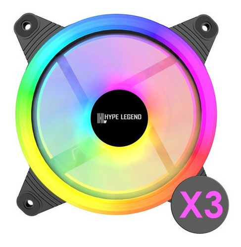 Pack 3x Ventiladores Rgb 120mm + Controlador Pf2 Hype Legend