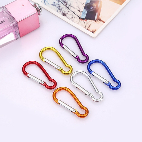 50pcs. Mini Mosquetão De Alumínio Cores P/ Camping Chaveiro