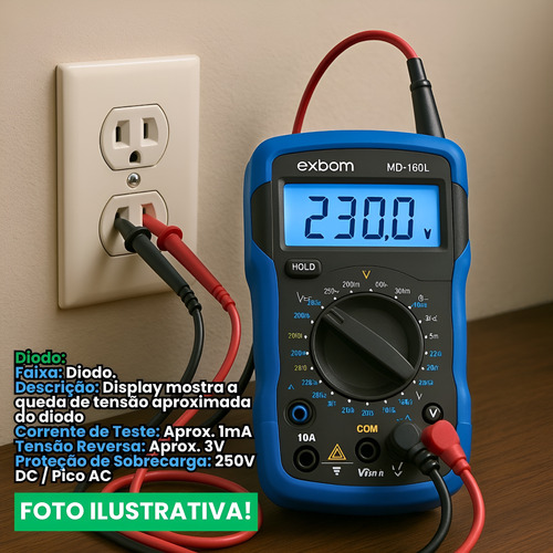 Multímetro Digital Portátil Profissional Md-180l Com Bateria