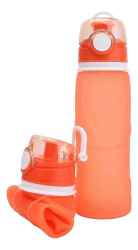 Botella Agua Silicona Plegable Portatil 750ml Deportiva Tcb2