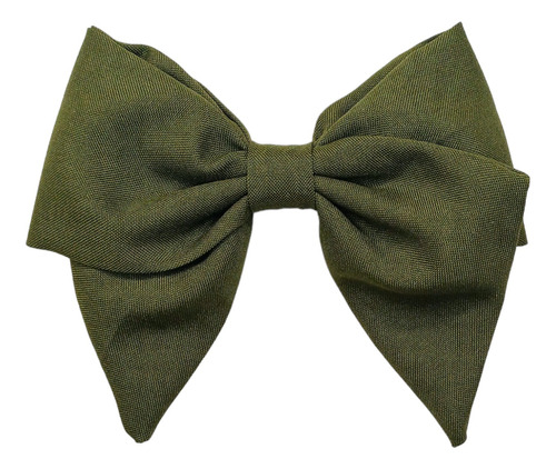 Moño Para Niñas De Tela Moda Coquette En Color Verde Militar