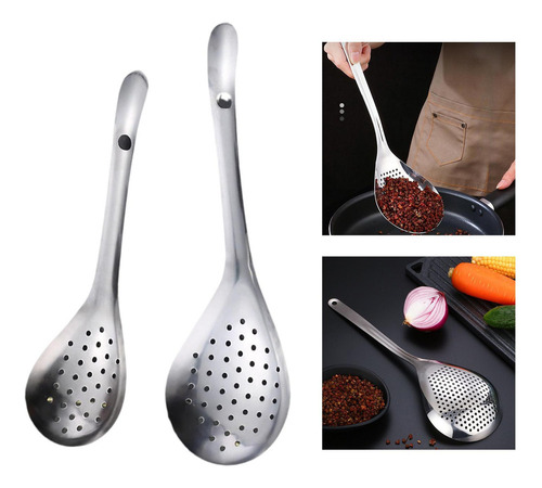 3 Cuchara Ranurada De Cocina, Cuchara Con Colador, Colador