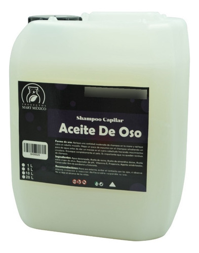 Shampoo De Oso Aceite De Olivo Almendras Ricino (20 Litros)