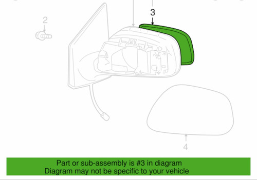 Luna Retrovisor Derecha Toyota Corolla 2009 2013