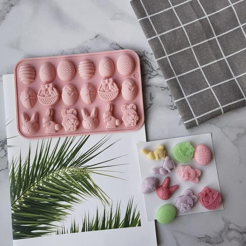 Pascua Silicona Molde Chocolate 2 Piezas Huevo Conejo ...