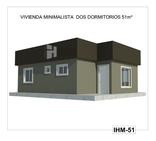 Imagen 1 de 10 de Vivienda  Dos Dor Pre Fabricada Ihm-51  Estilo Minimalista