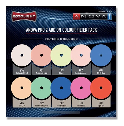 Paquete De 10 Filtros Color Fx Para Usar Con Anova Pro 2