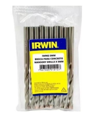 10 Broca Irwin Videa 5mm  (3/16) Concreto Iw902 