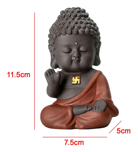 Buda Tathagata Cerámica Decoración Estatua Accesorios Rojo