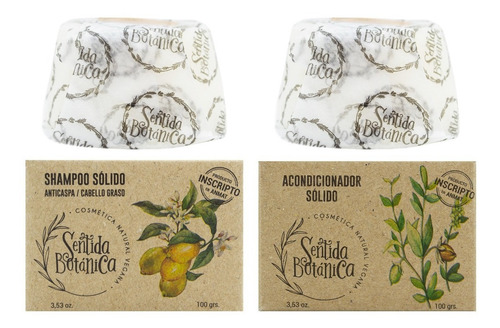 Sentida Botánica Shampoo Solido Grasos + Acondicionador 3c