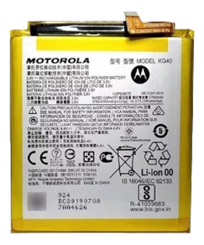 Bateria E7 E7i Kg40 Xt2052 Motorola Original