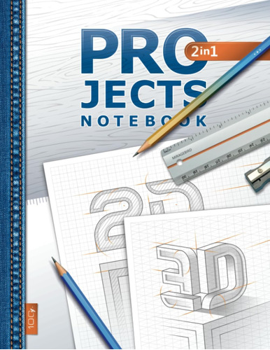 Libro: Projects Notebook 2-in-1: Two Grids Graph Paper Noteb