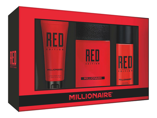 Set Millionaire Red 95ml + Deo150ml + After Shave 100ml