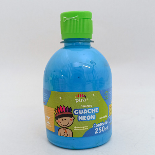 Tinta Tempera Guache Neon 250 Ml Pira Cor Azul