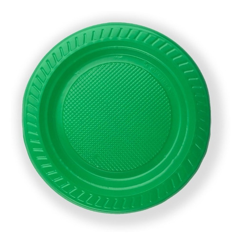 Plato Fiestita Color Verde- 20 Unidades - Baldivia Plásticos
