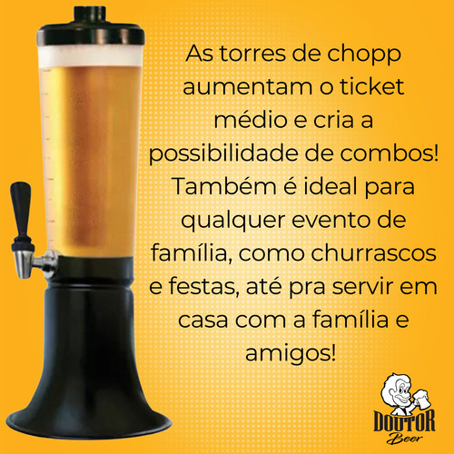 Torre De Chopp Doutorbeer 2l Com Gota