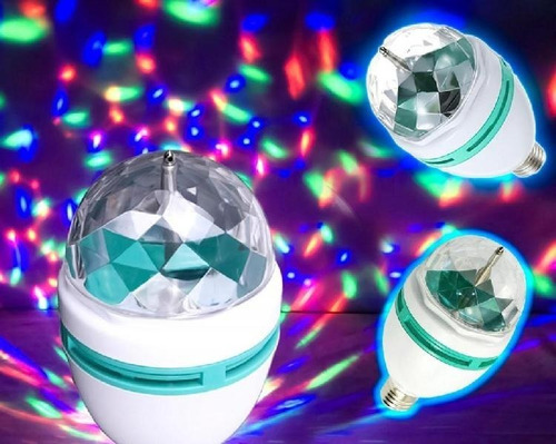 Lampara Giratoria Luces Led Dj 3 Colores Rgb Efectos Fiestas