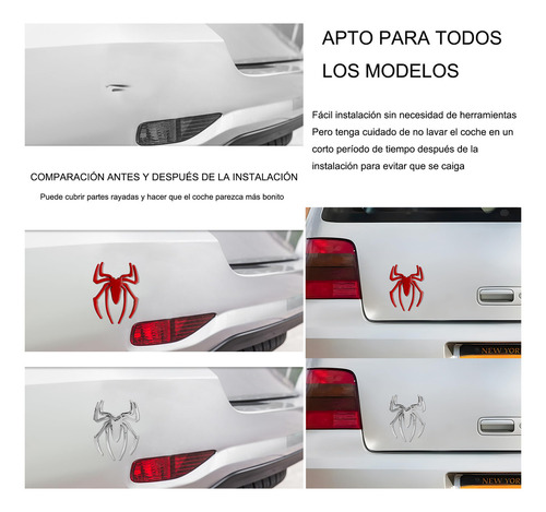 DOUAD 2 calcomanías metálicas 3d araña reflejante adhesivo resistente al agua y calor
