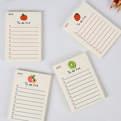 Korean Bear Fruit Non-sticky Notes Lined Memopads