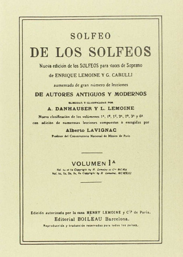 Libro Solfeo De Los Solfeos 1a - Lemoine, Henri