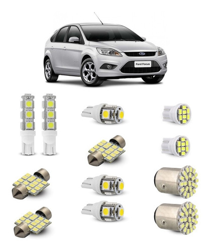 Kit Led Ford Focus 2009 À 2013 Luz Teto Placa Ré Farolete