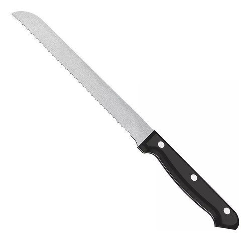 Cuchillo Para Pan Dentado De Acero Inoxidable 33 Cm Color Negro